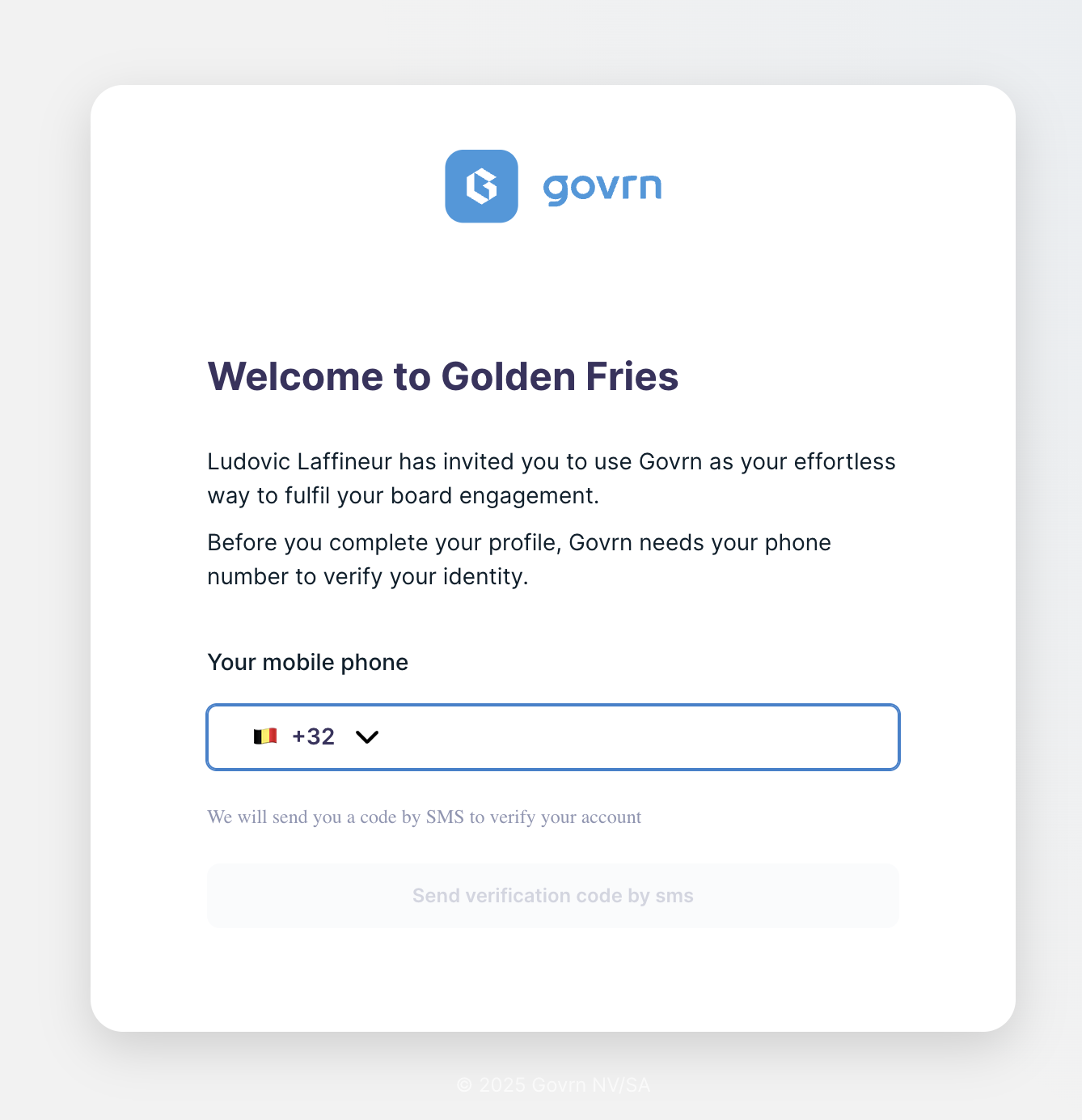 Example of Dafira invitation email interface
